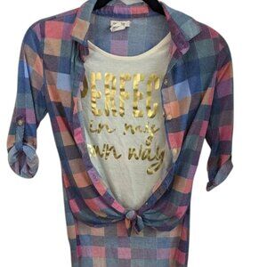 One Step Up Button Down Girls Shirt NWOT